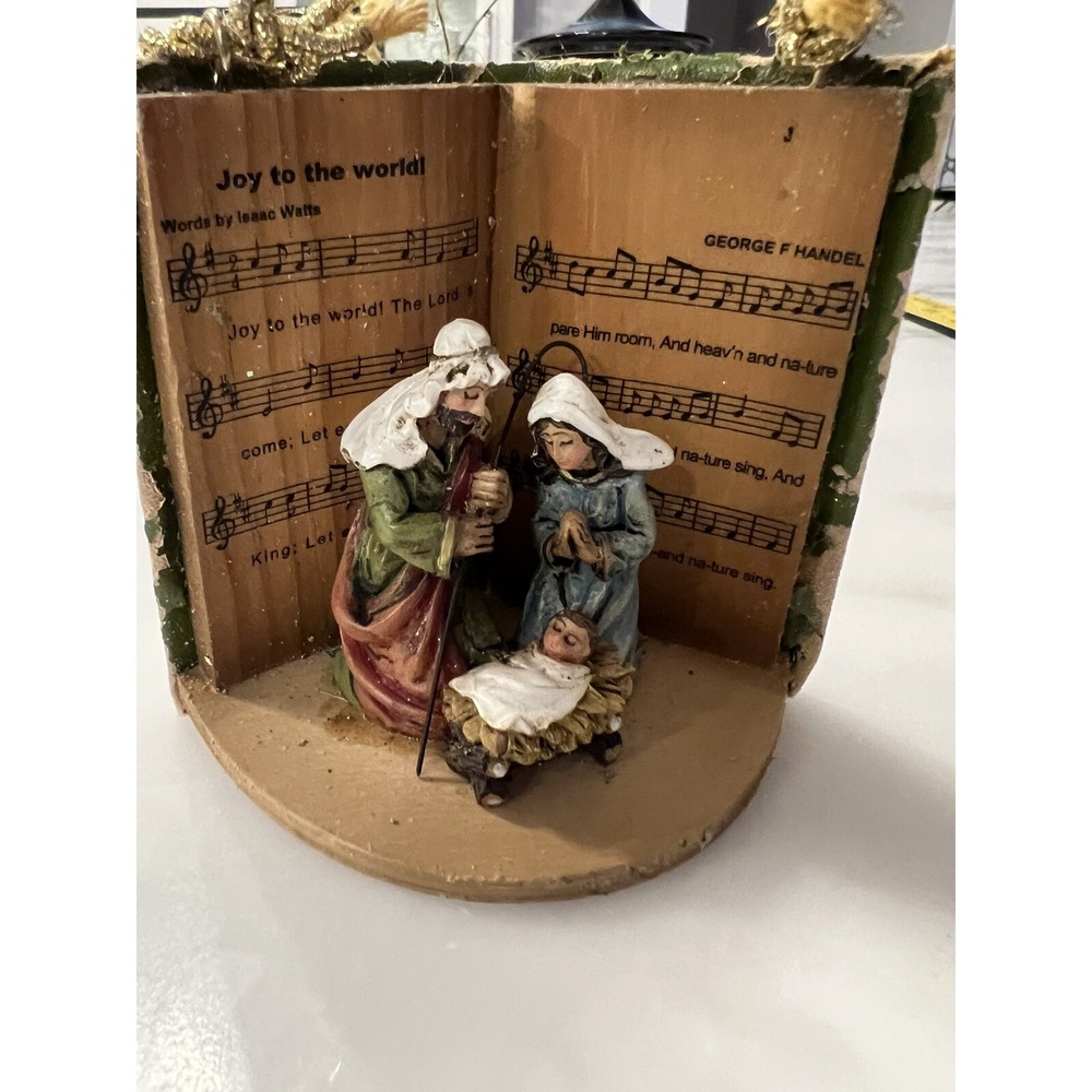 Vintage Nativity Ornament Holy Family Hymnal Christmas